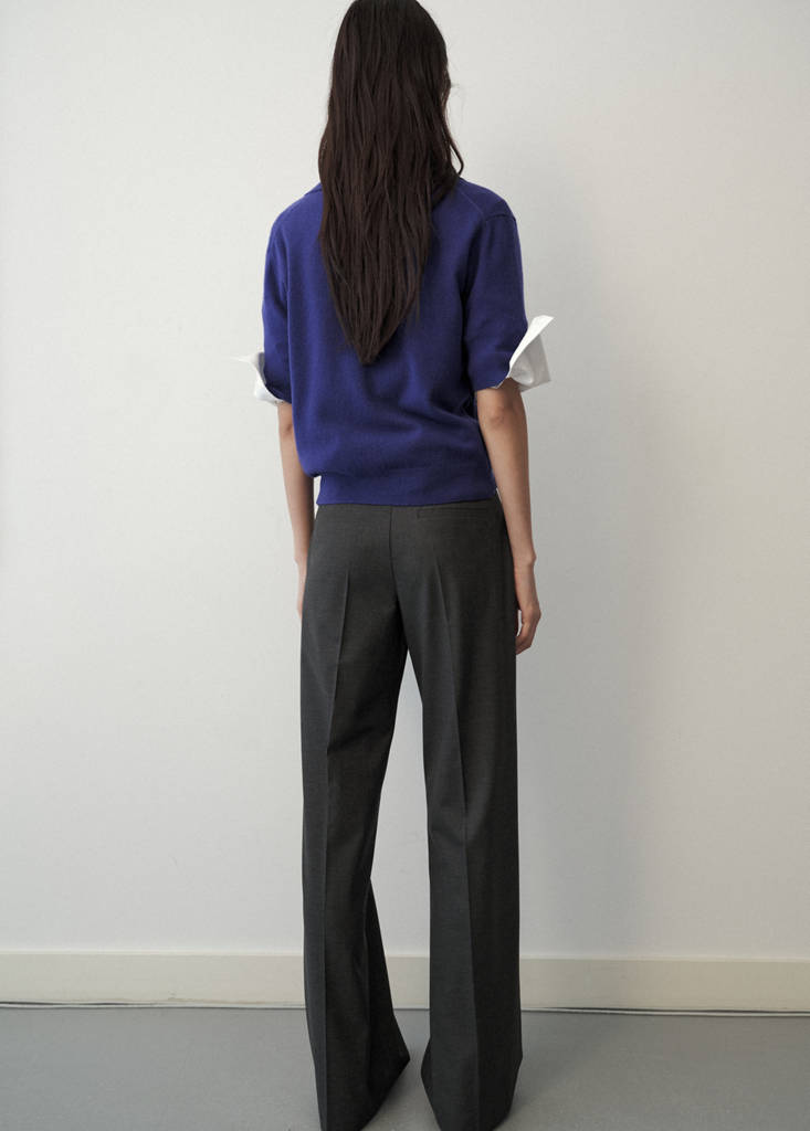 Polo collar wool sweater — Purple
