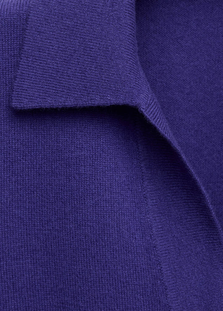 Polo collar wool sweater — Purple