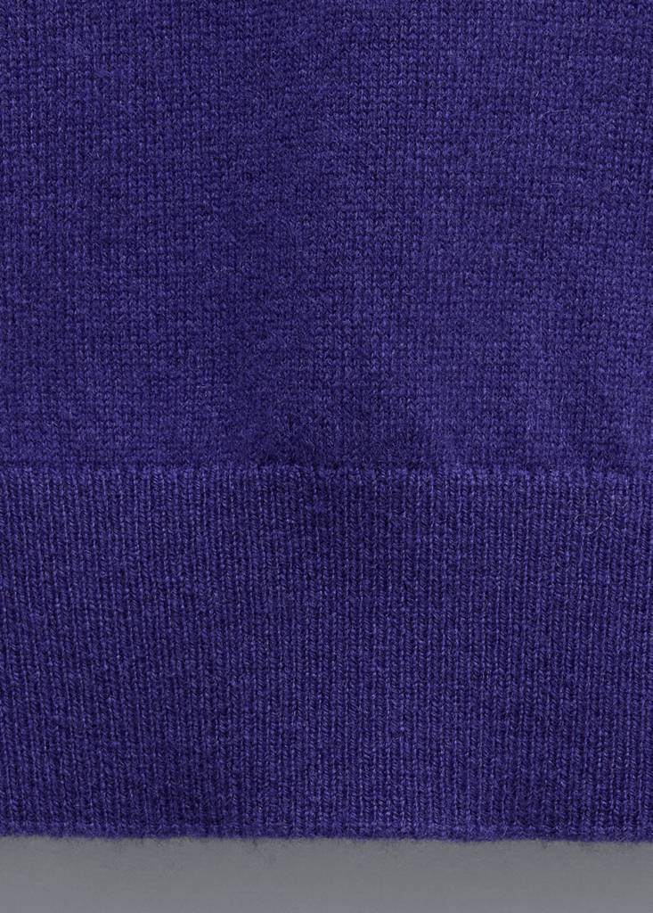 Polo collar wool sweater — Purple