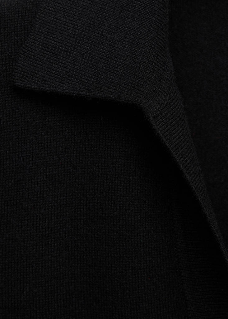 Polo collar wool sweater — Black