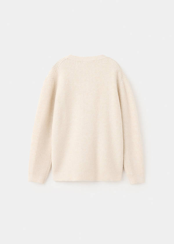 Oversized waffle-knit jumper — Beige