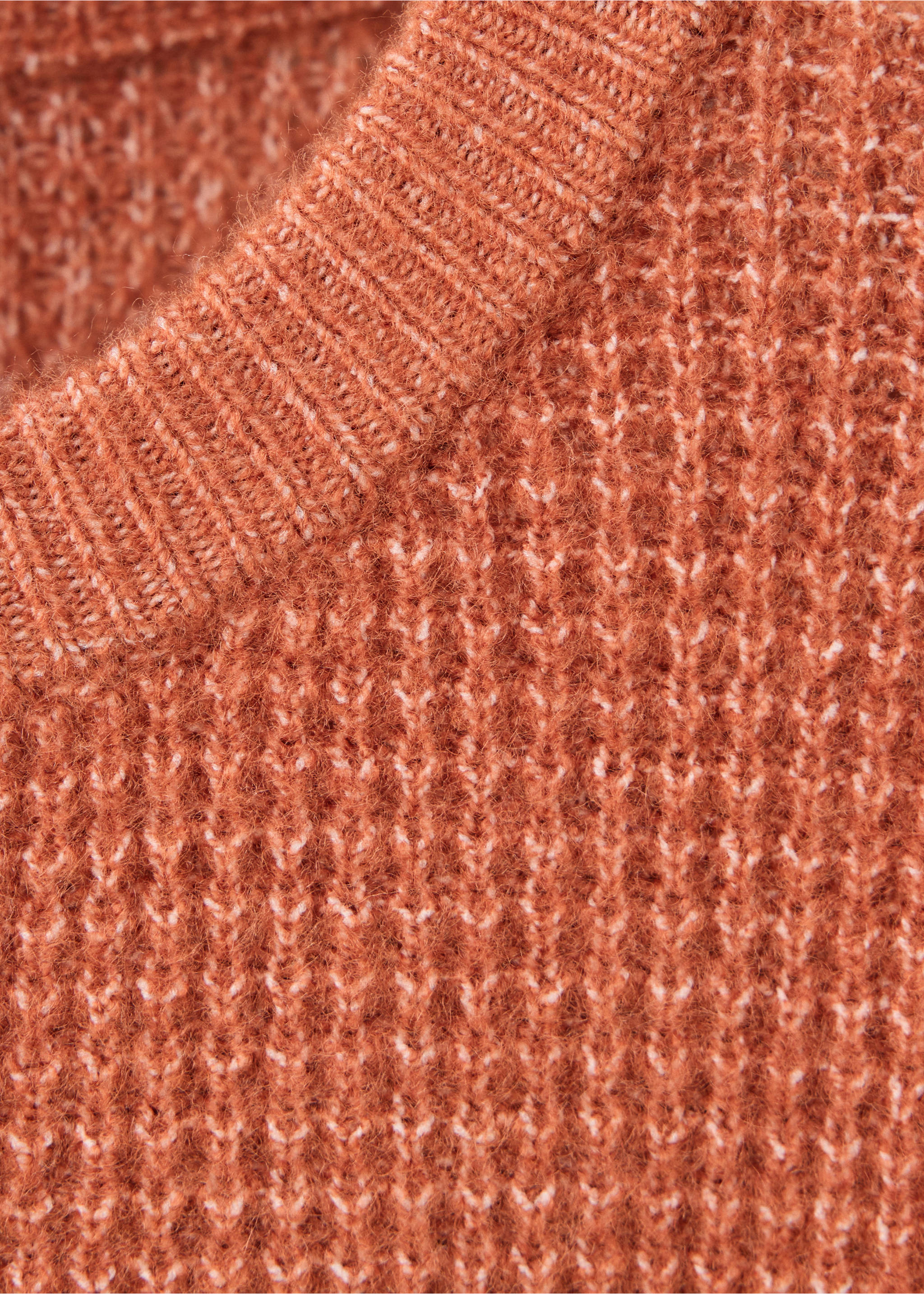 Oversized waffle-knit jumper - Details of the article 8, Burnt Orange. Ref: 37066338-00.