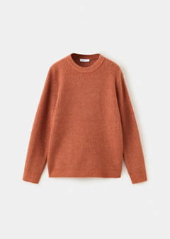 Oversized waffle-knit jumper — Burnt Orange 3