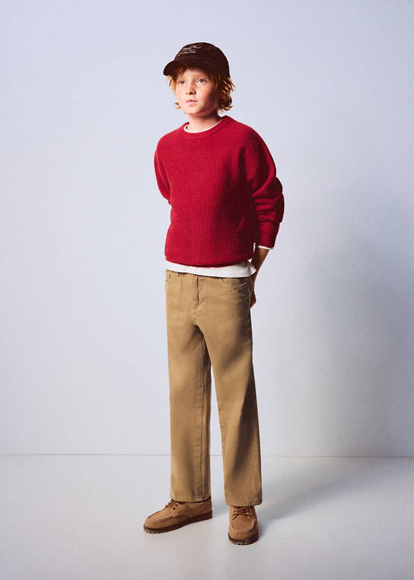Oversized waffle-knit jumper — Red