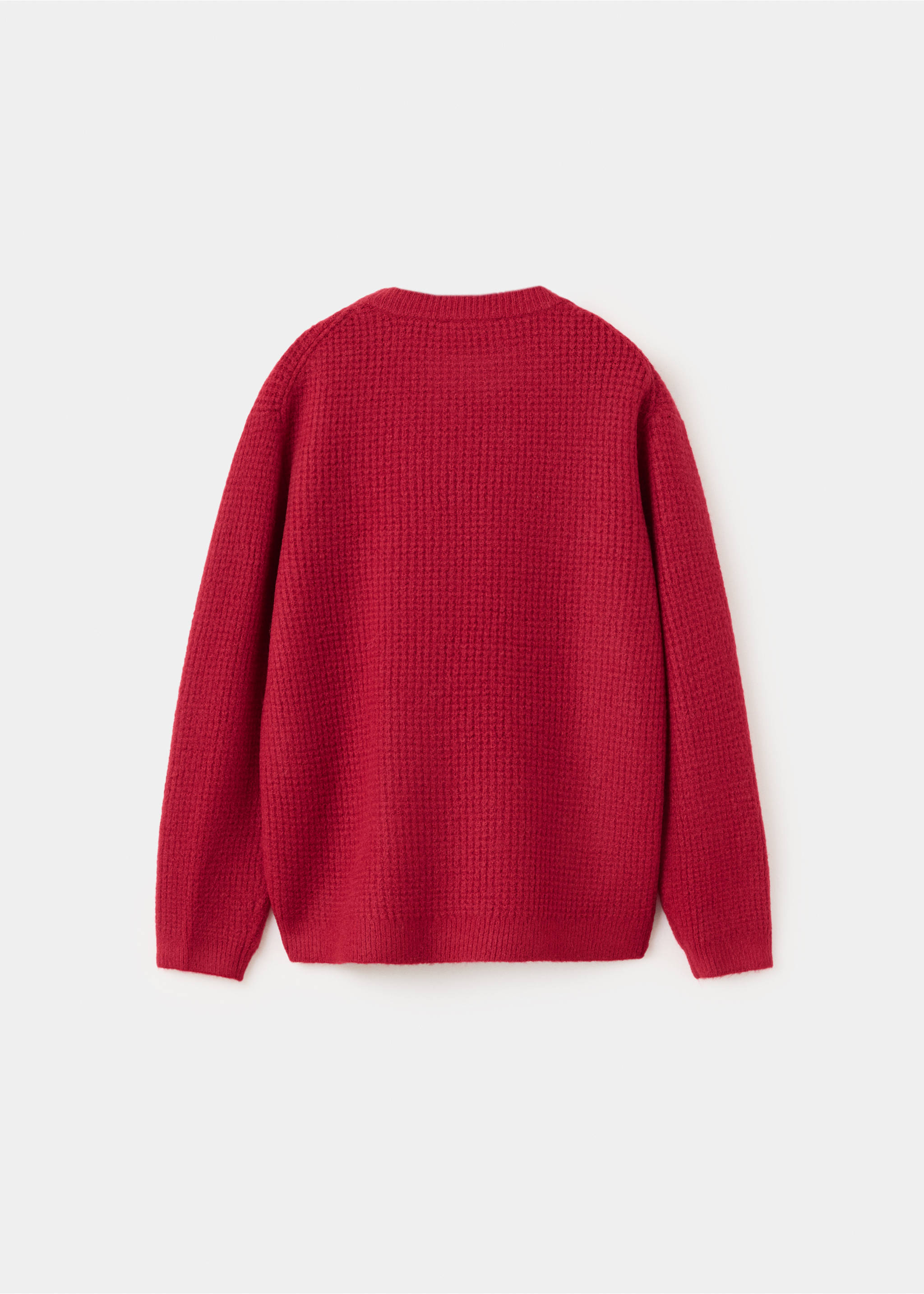 Oversized waffle-knit jumper - Reverse of the article, Red. Ref: 37066338-00.