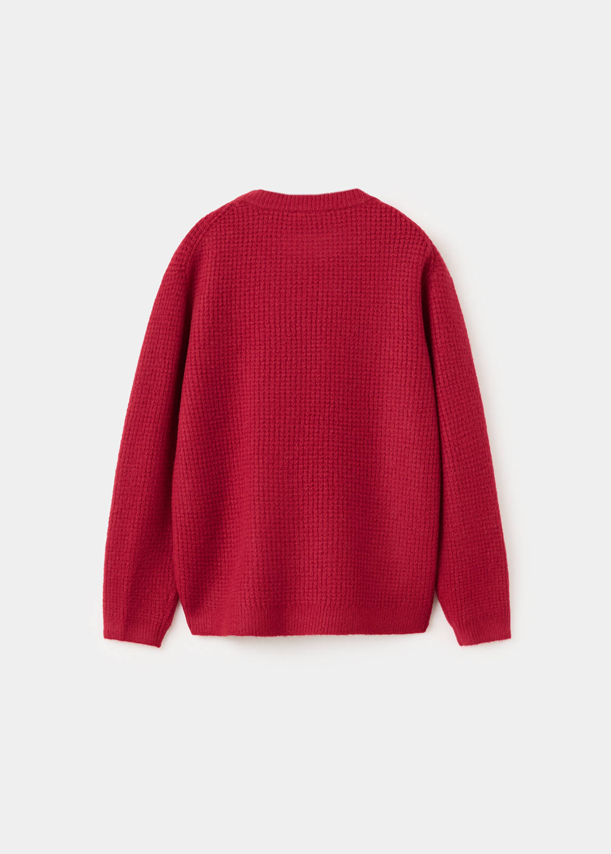 Oversized waffle-knit jumper — Red