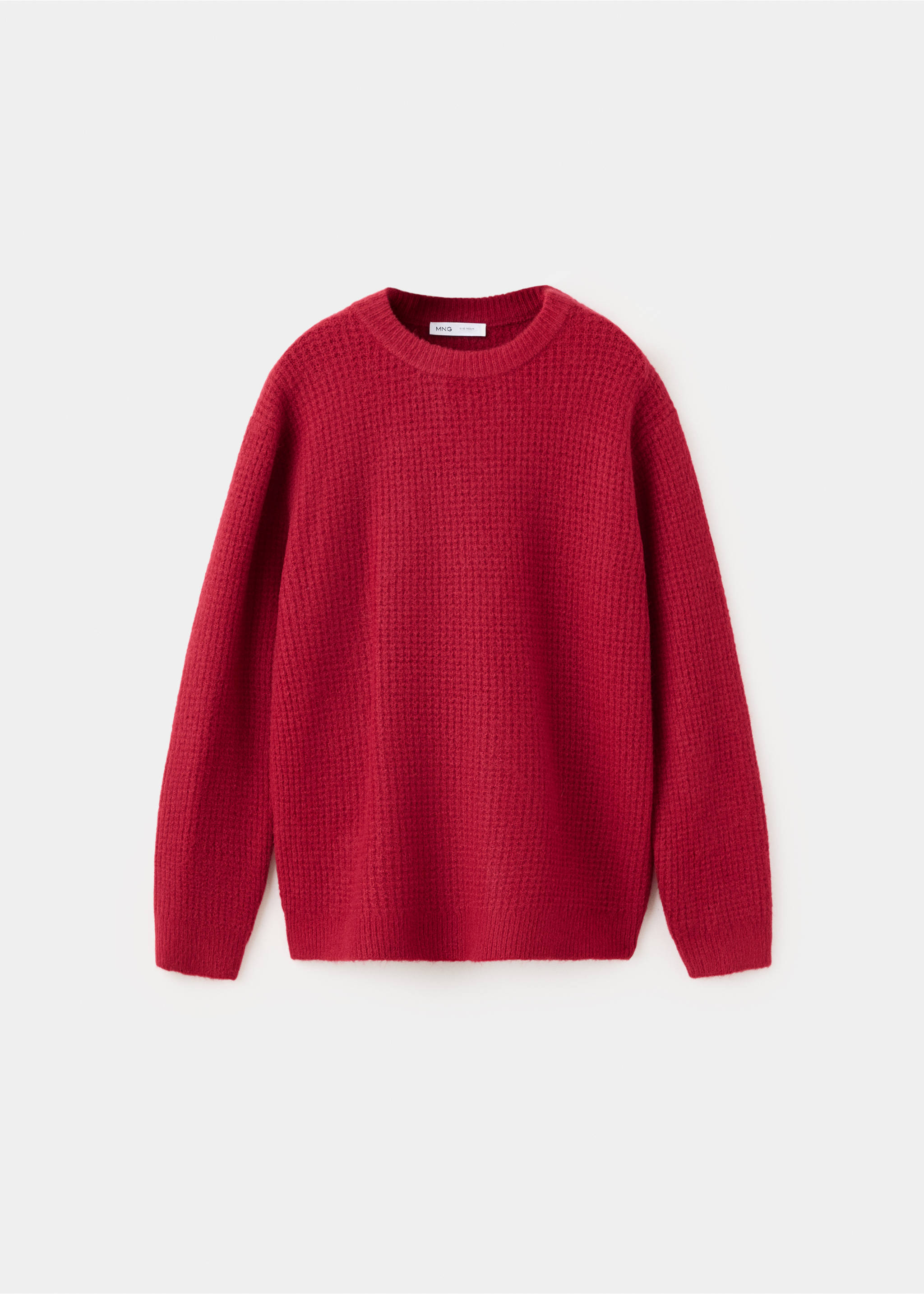 Oversized waffle-knit jumper - Article without model, Red. Ref: 37066338-00.