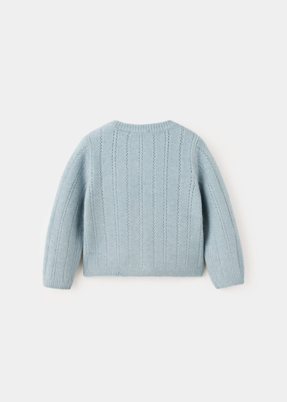 Openwork detail knit cardigan — Sky Blue