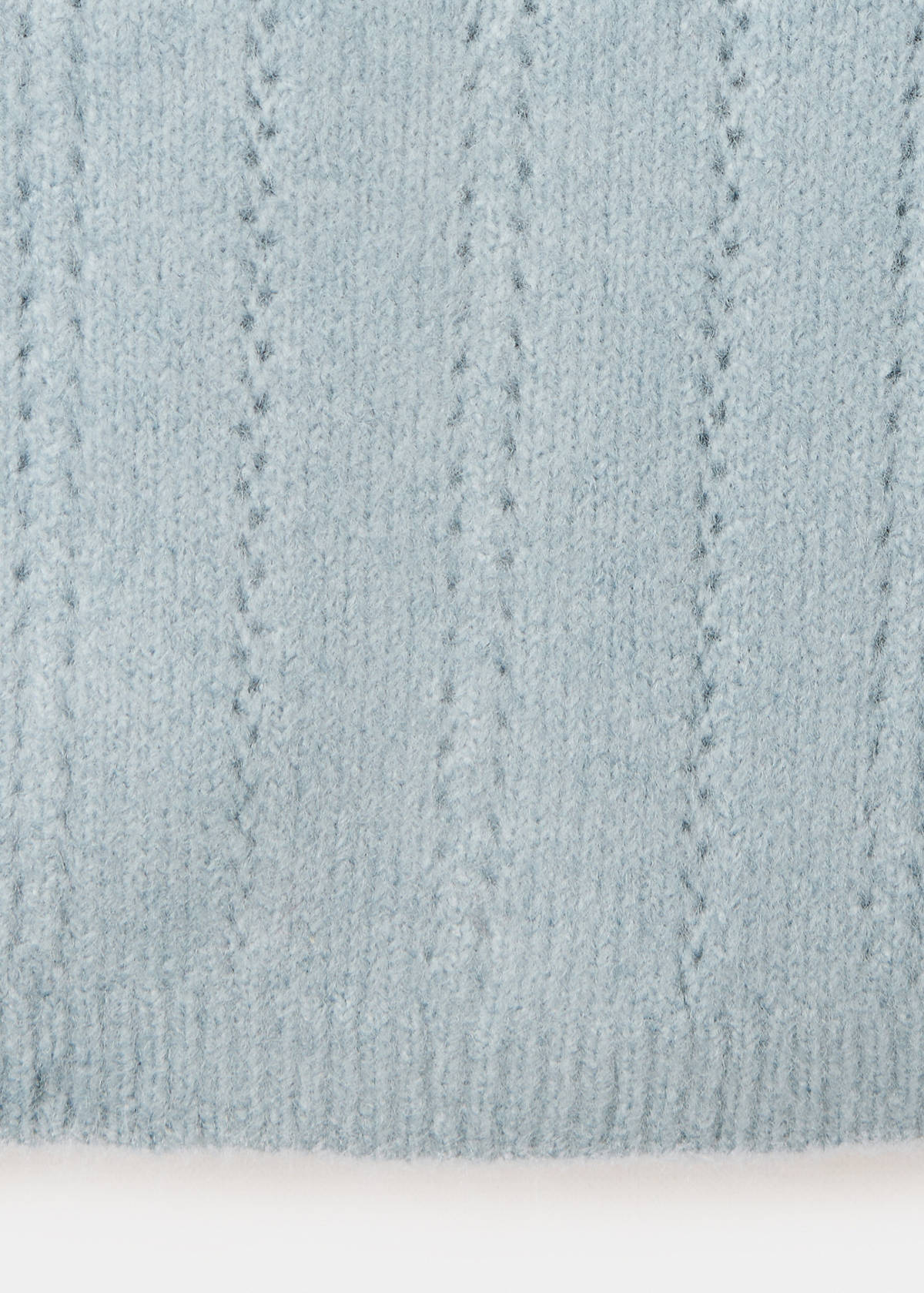 Openwork detail knit cardigan — Sky Blue