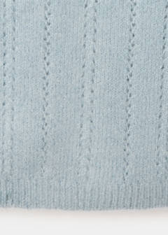 Openwork detail knit cardigan — Sky Blue 5