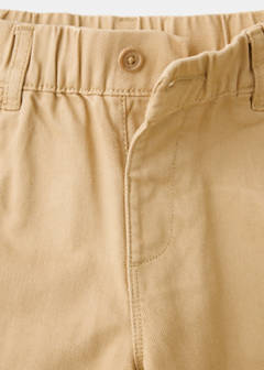 Straight-fit trousers with elastic waist — Medium Brown 3