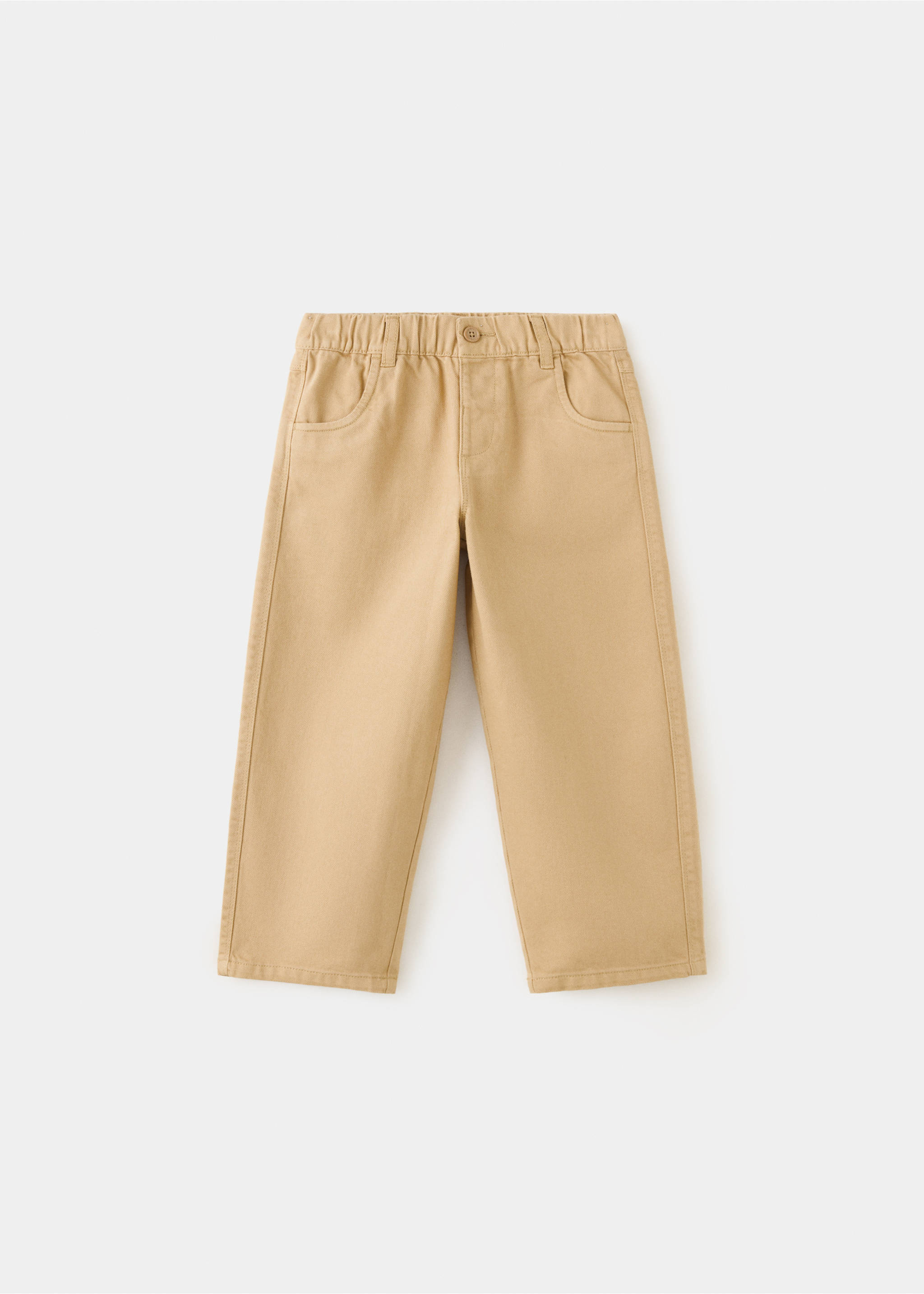 Straight-fit trousers with elastic waist - Article without model, Medium Brown. Ref: 37066342-00.