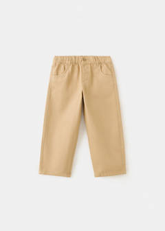 Straight-fit trousers with elastic waist — Medium Brown 2