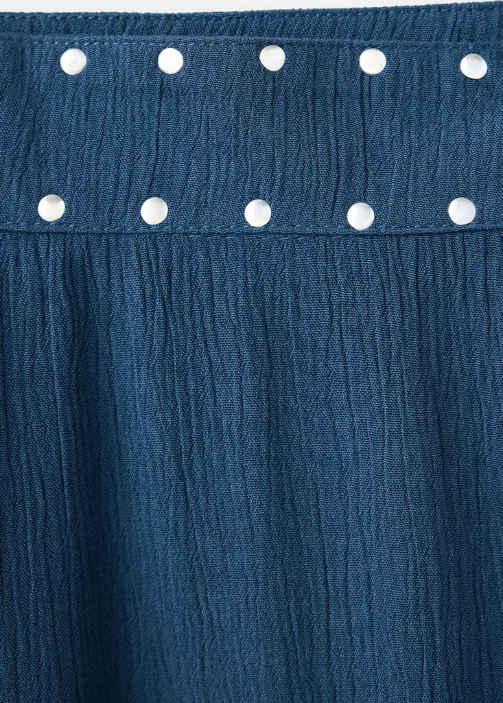 Textured skirt with stud details — Petrol Blue