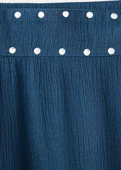 Textured skirt with stud details — Petrol Blue 7