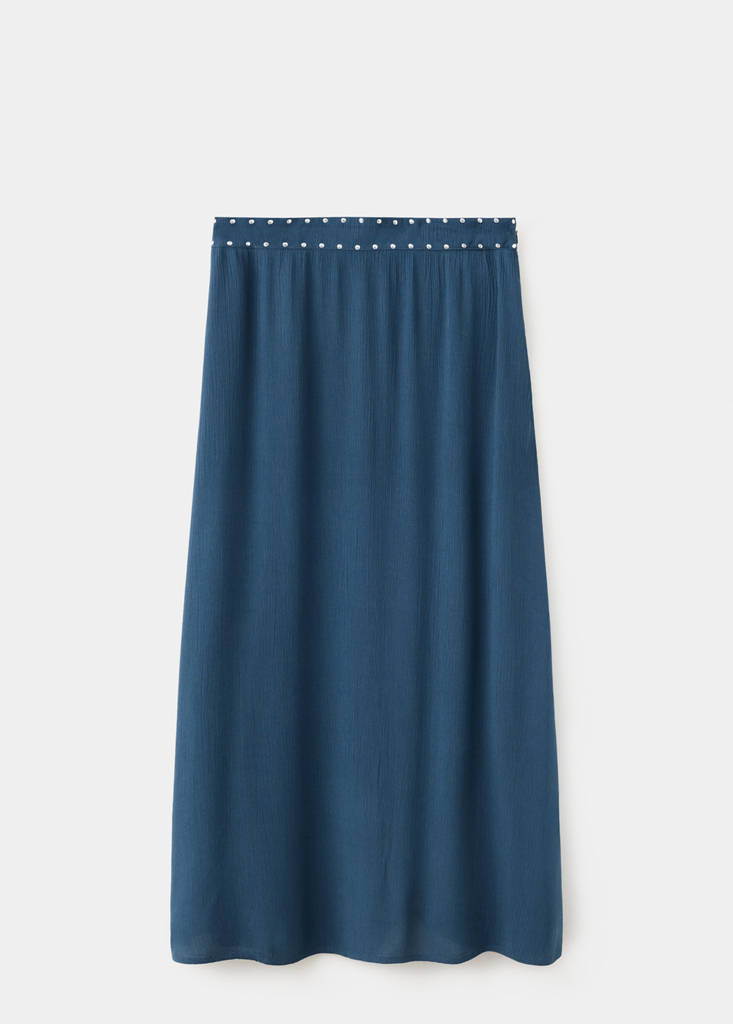 Textured skirt with stud details — Petrol Blue