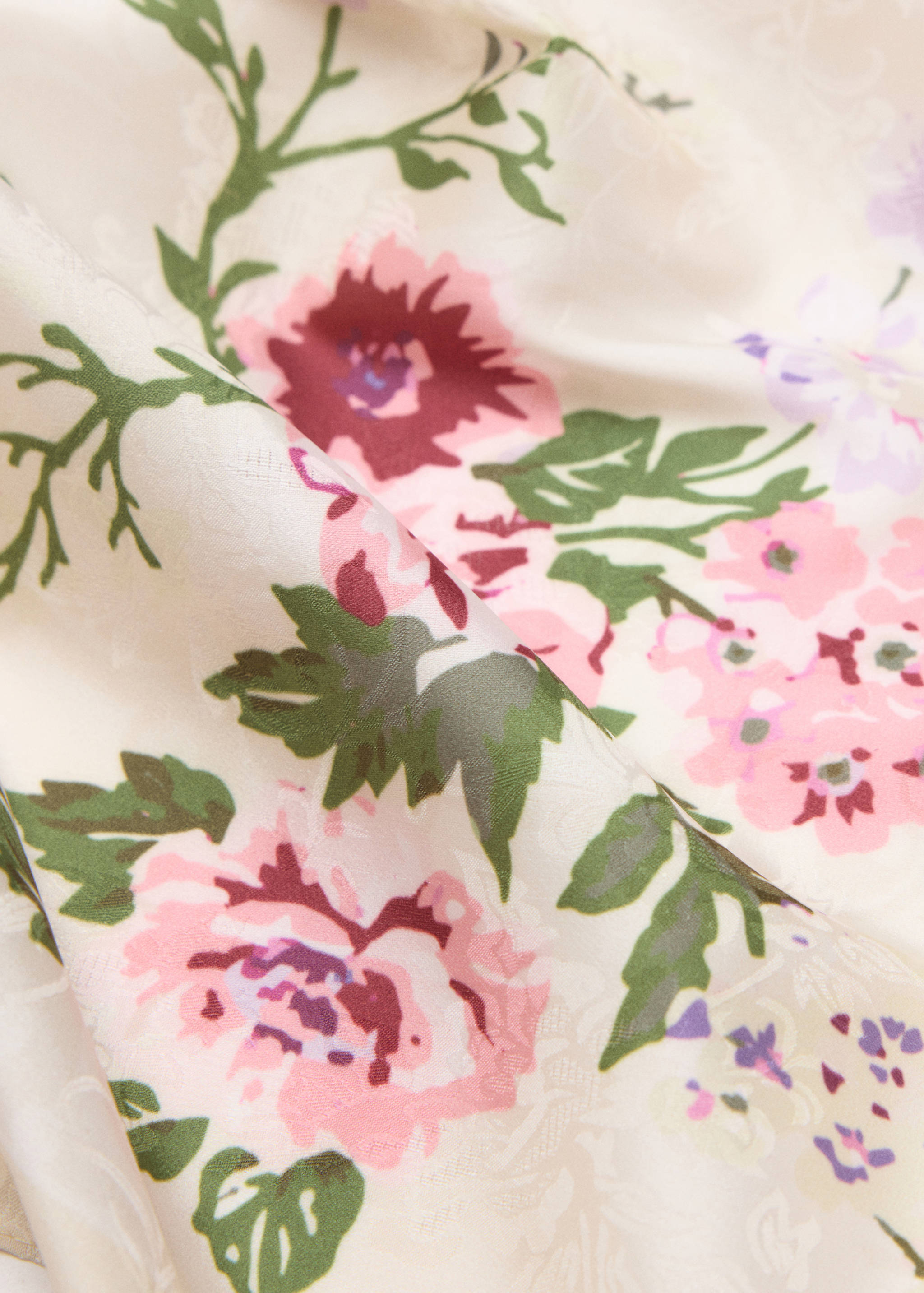 Mocador setinat estampat floral - Pla mig