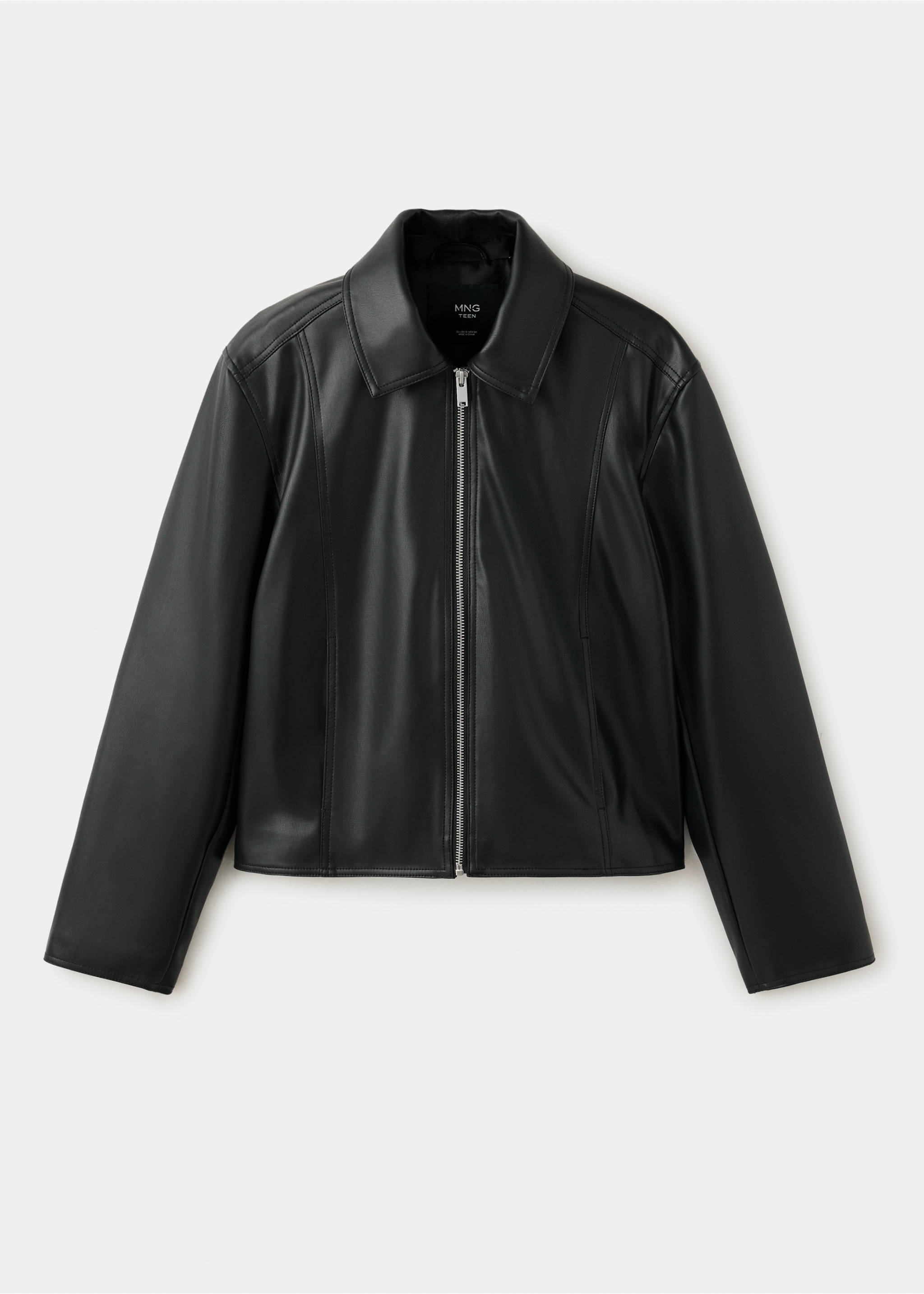 Jaqueta efecte pell cremallera - Article sense model, Negre. Ref: 37066347-00.