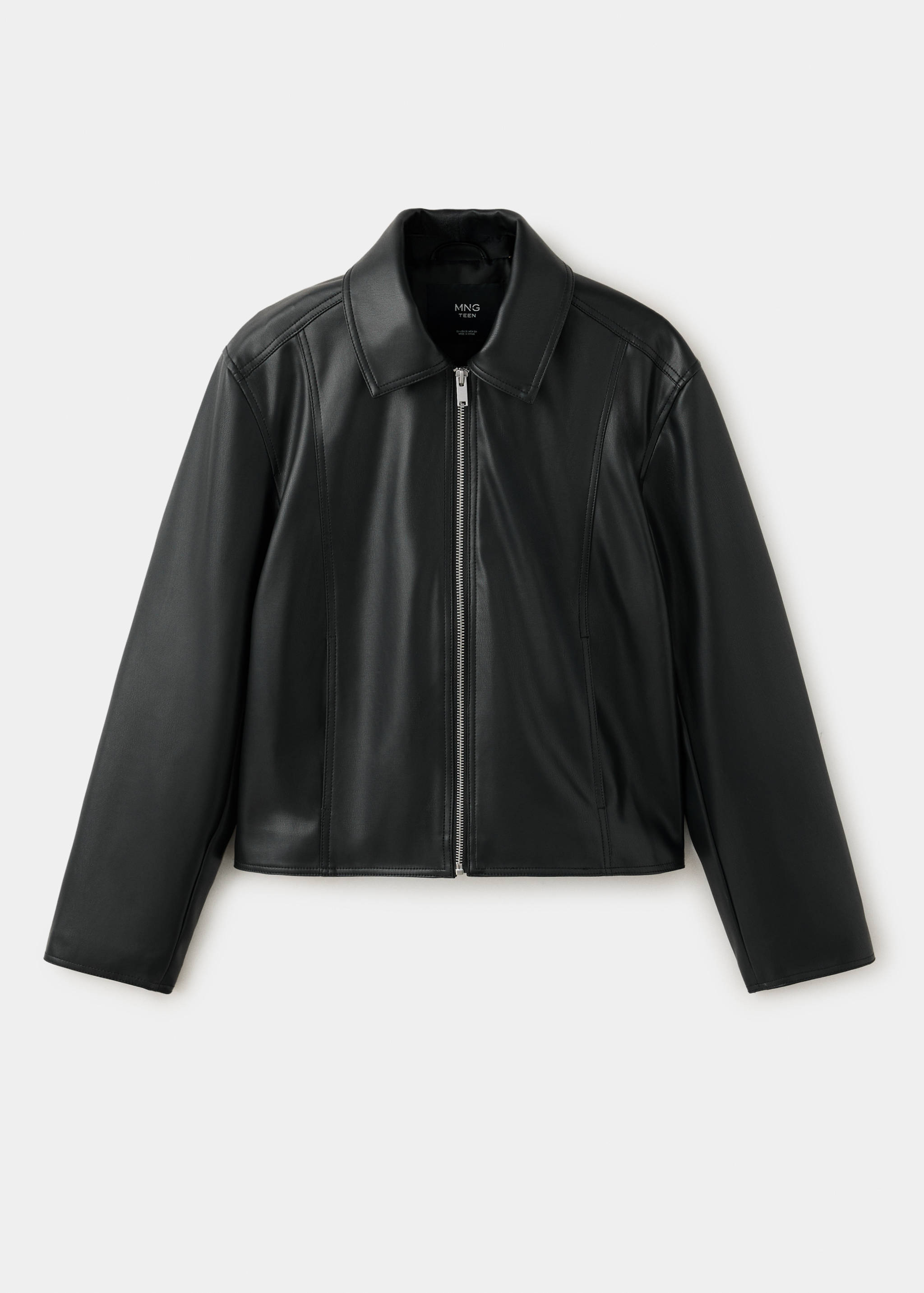 Faux leather zip-up jacket - Article without model