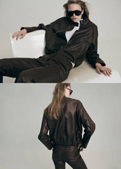 Flared leather trousers — Brown 4