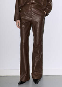 Flared leather trousers — Brown 8