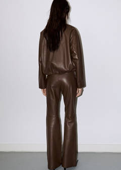Flared leather trousers — Brown 10