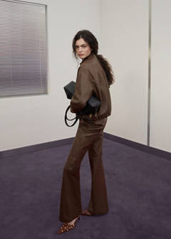 Flared leather trousers — Brown 13