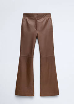 Flared leather trousers — Brown 5