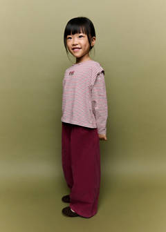 Pleated corduroy trousers — Red 1