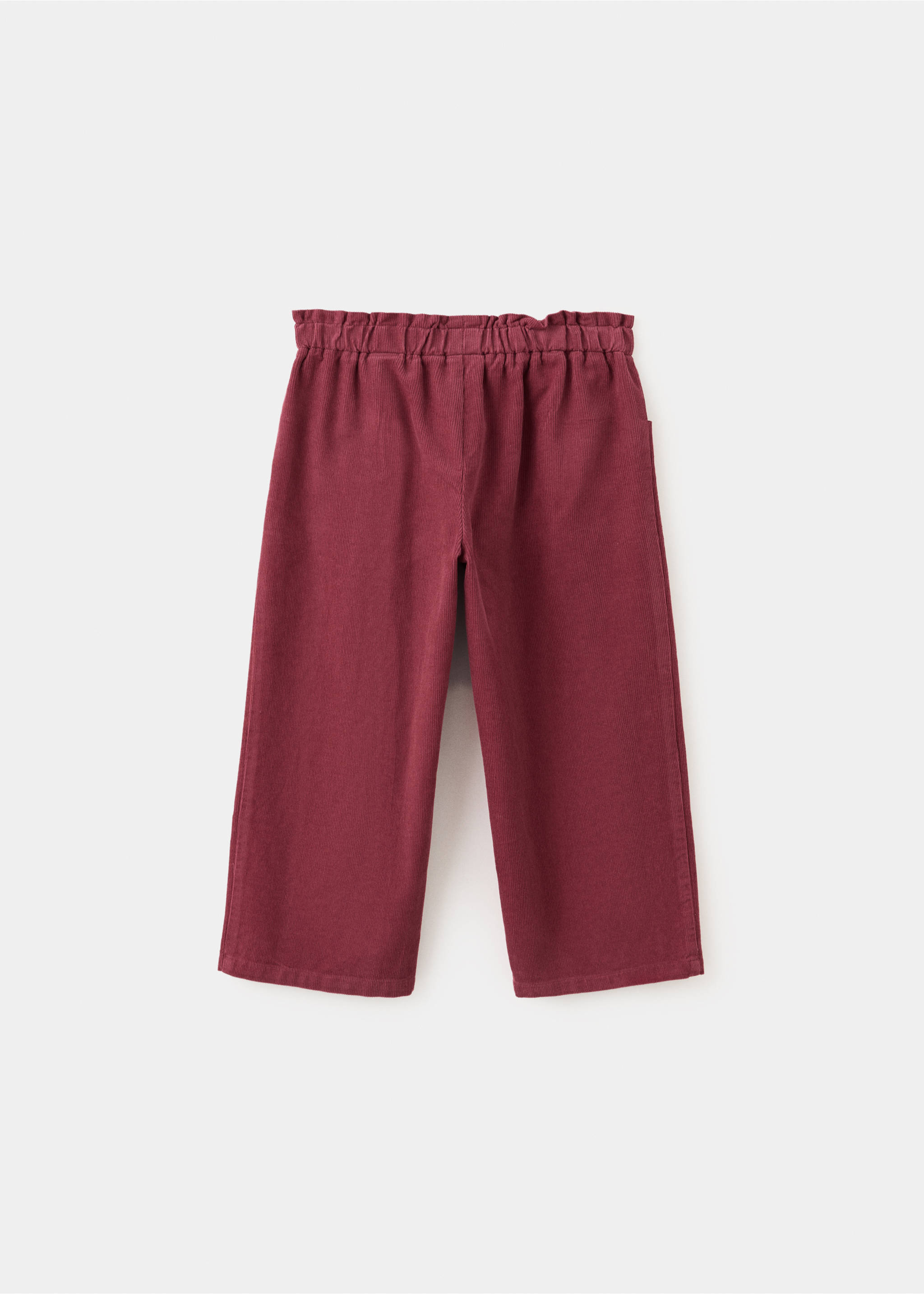 Pleated corduroy trousers - Reverse of the article, Red. Ref: 37066350-00.