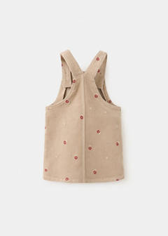 Corduroy dungarees with floral embroidery — Brown 6