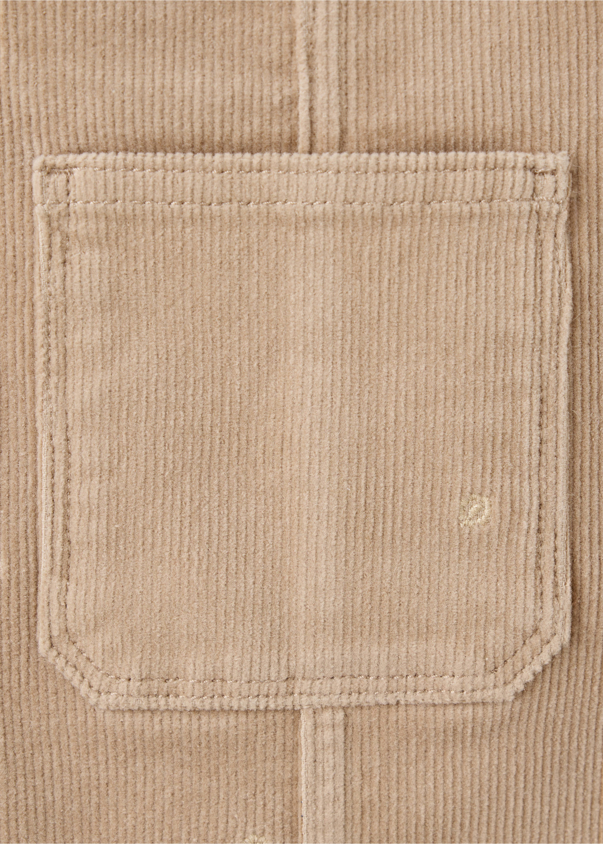 Corduroy dungarees with floral embroidery - Details of the article 0, Brown. Ref: 37066351-00.