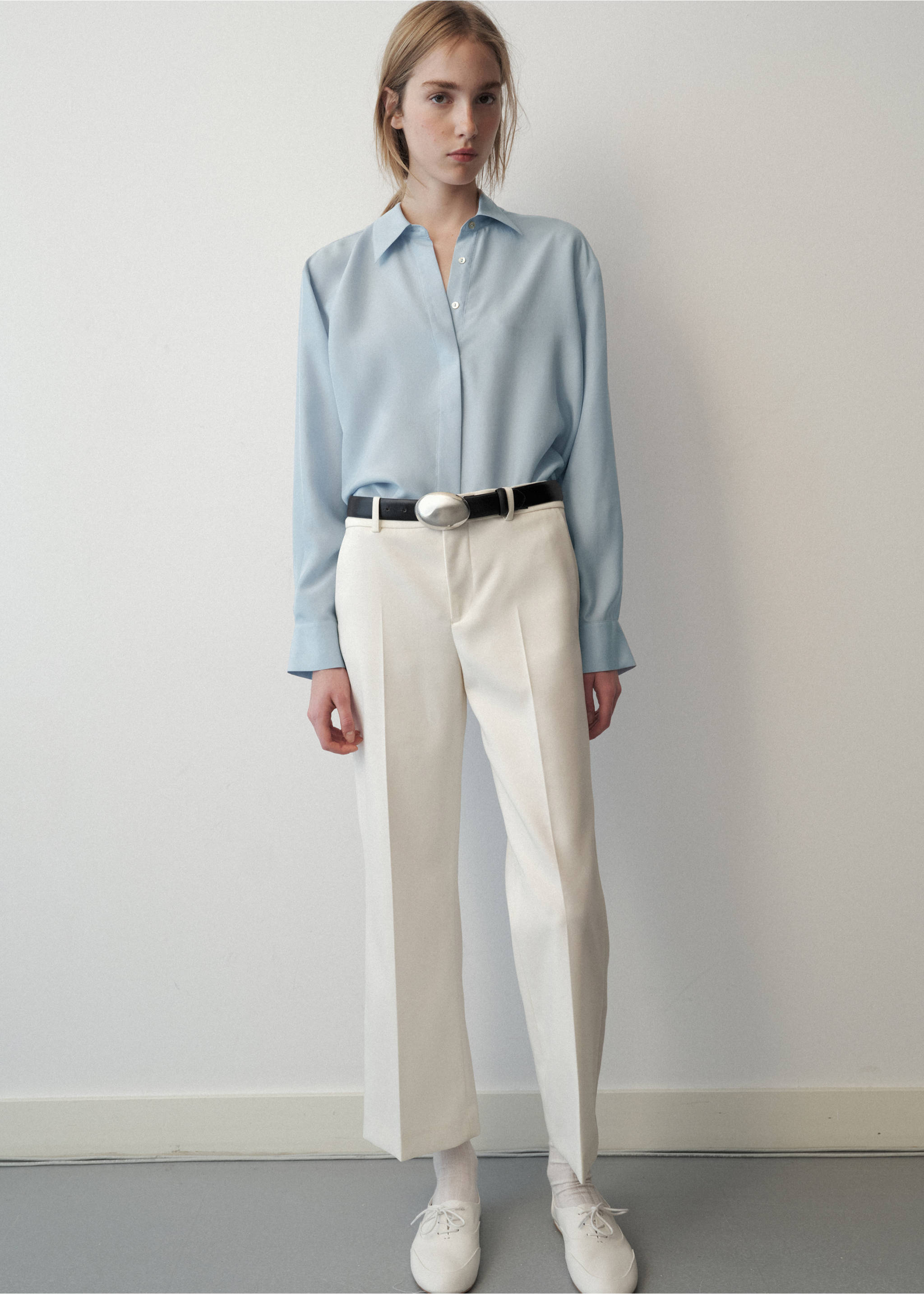 100% silk shirt - General plane, Sky Blue. Ref: 37066353-00.