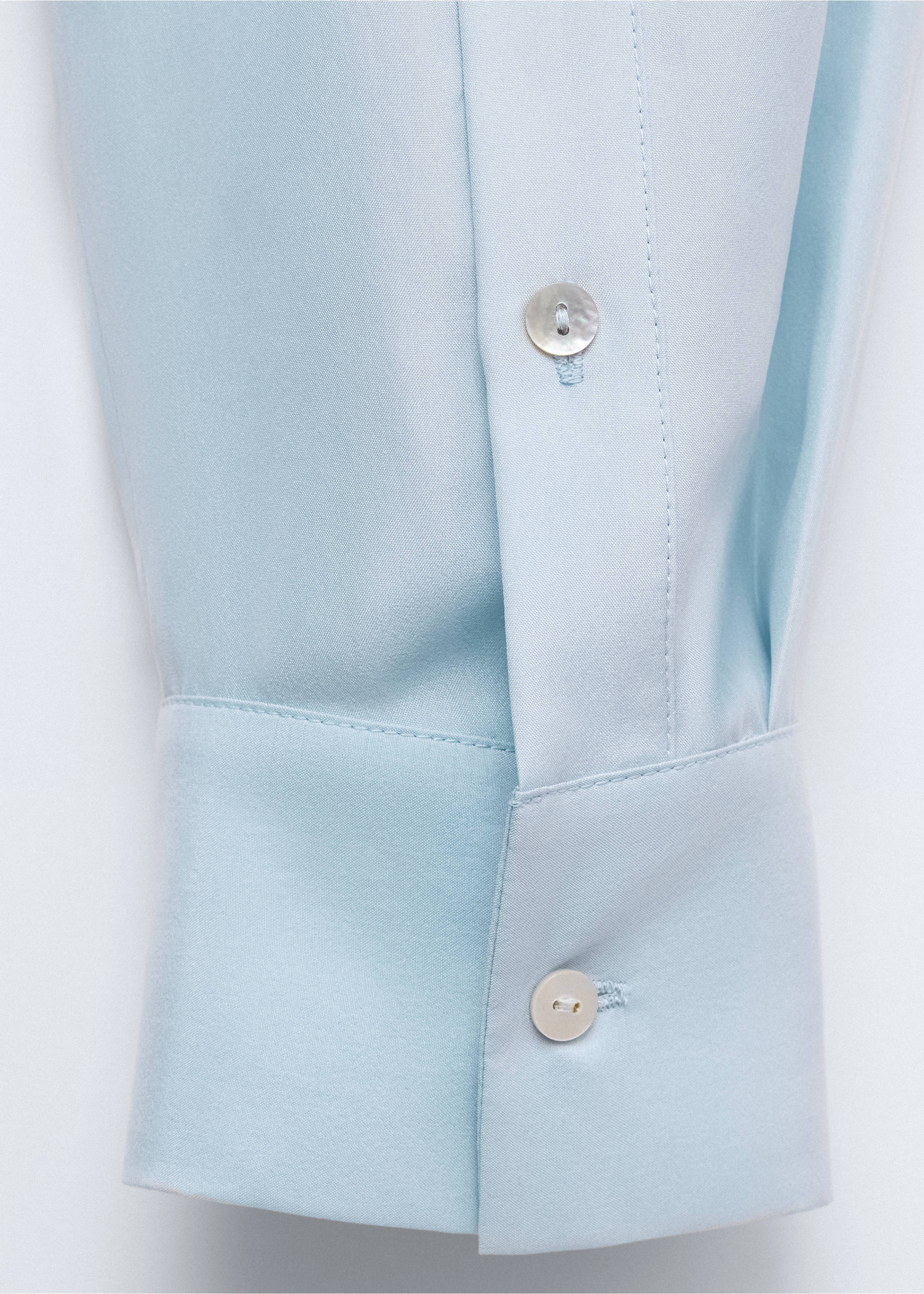 100% silk shirt - Details of the article 0, Sky Blue. Ref: 37066353-00.