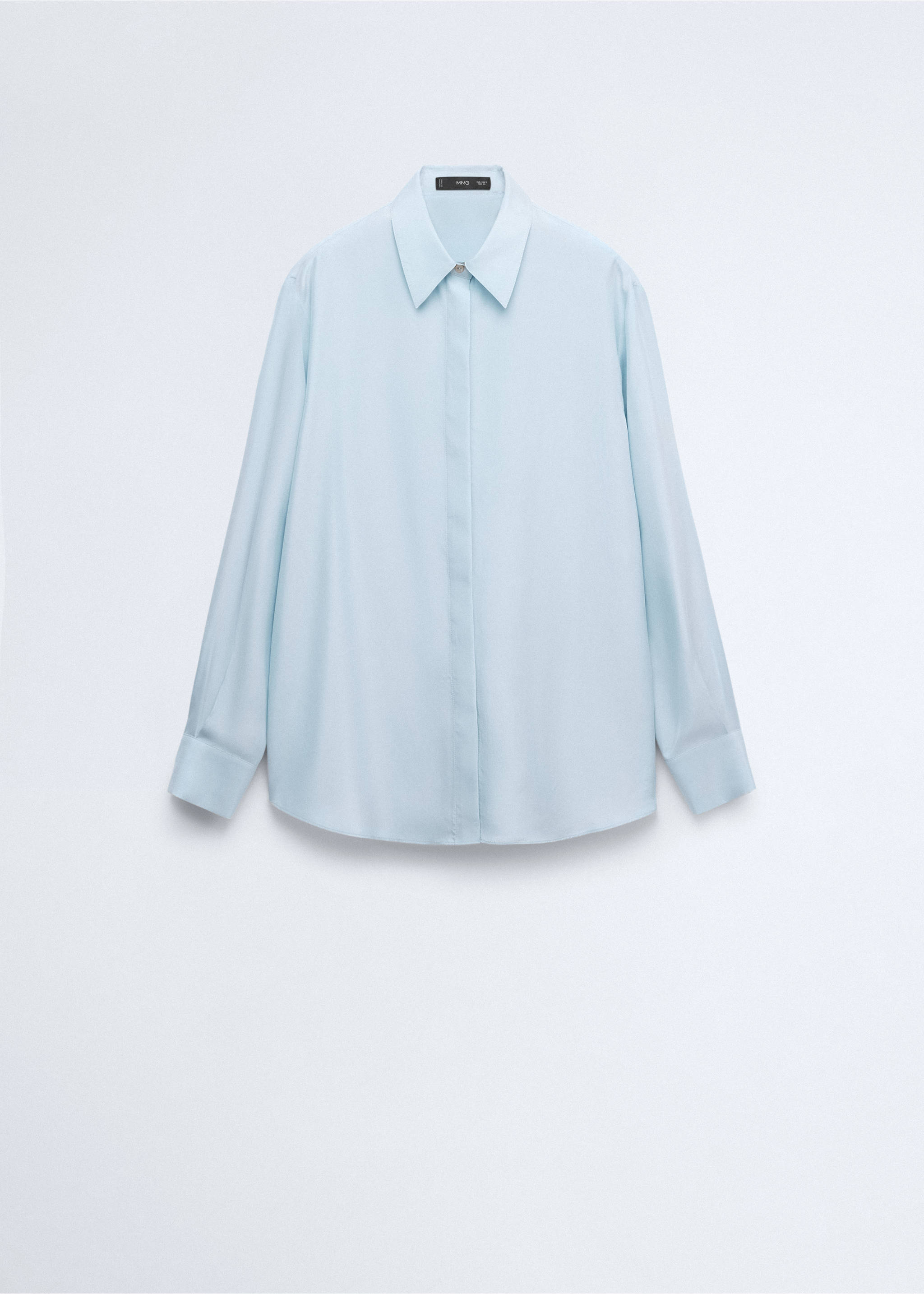 100% silk shirt - Article without model, Sky Blue. Ref: 37066353-00.