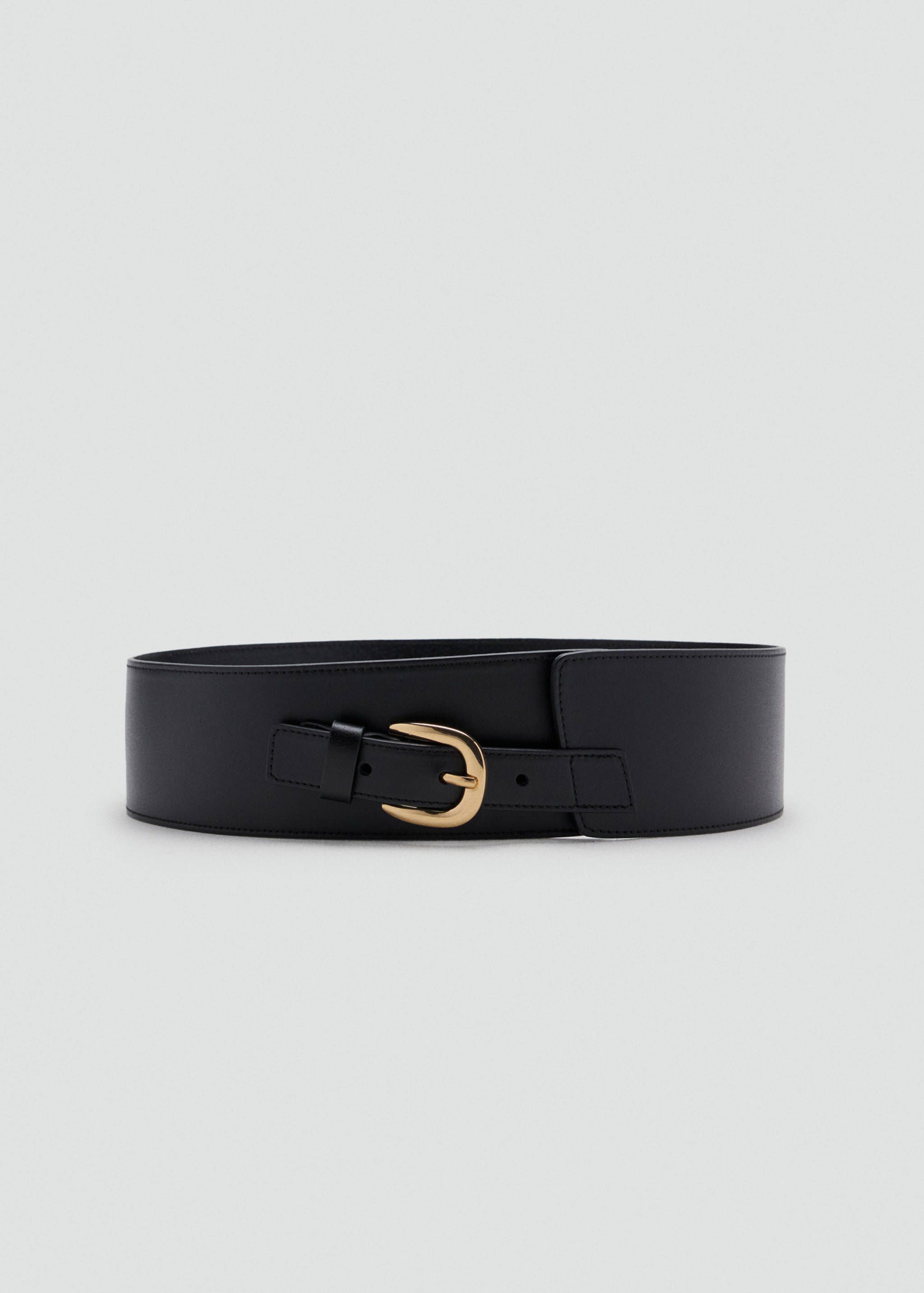 Ceinture large en cuir avec boucle en métal - Article sans modèle