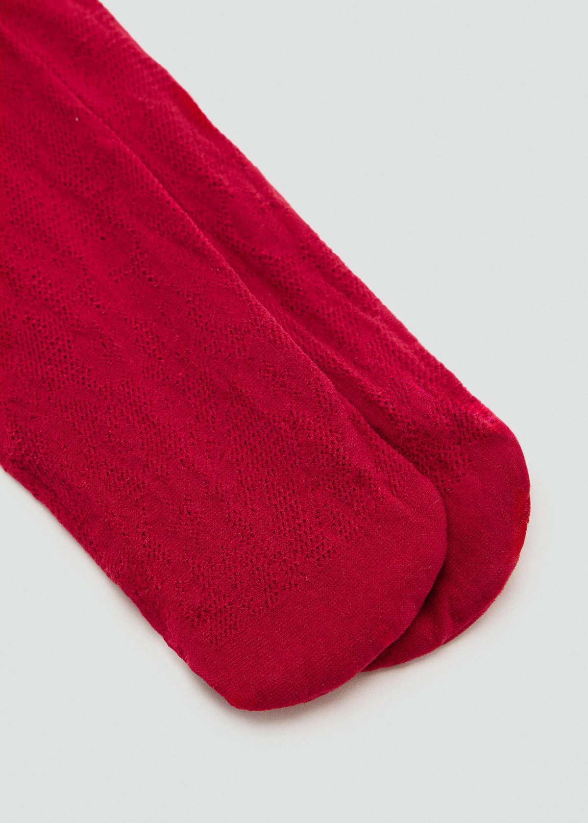 Floral lace stockings — Red