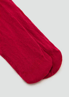Floral lace stockings — Red 2