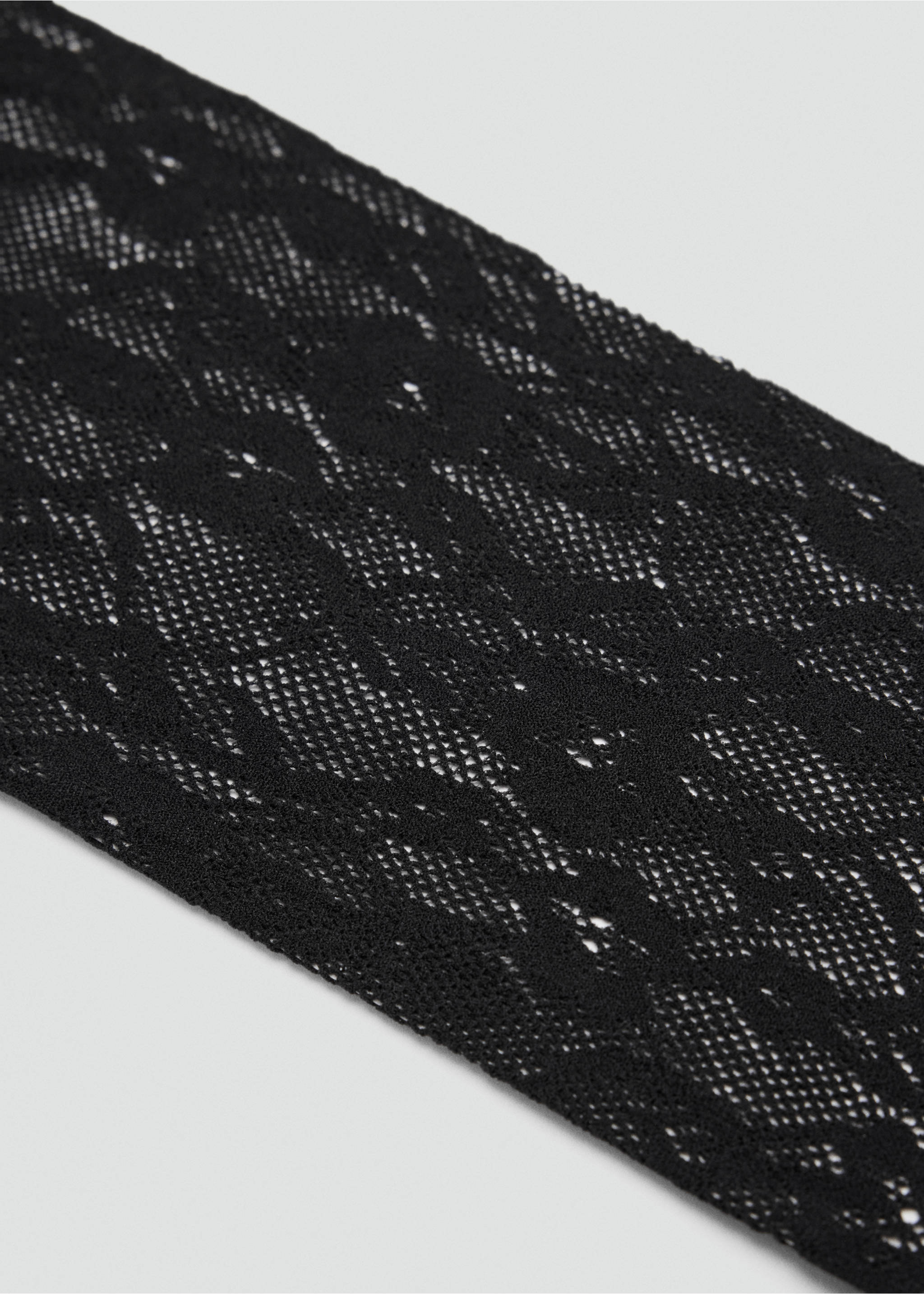 Floral lace stockings - Medium plane, Black. Ref: 37066360-00.
