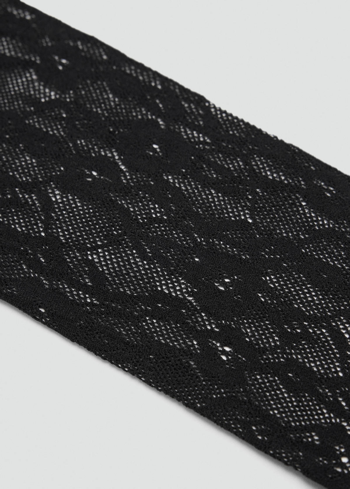 Floral lace stockings — Black