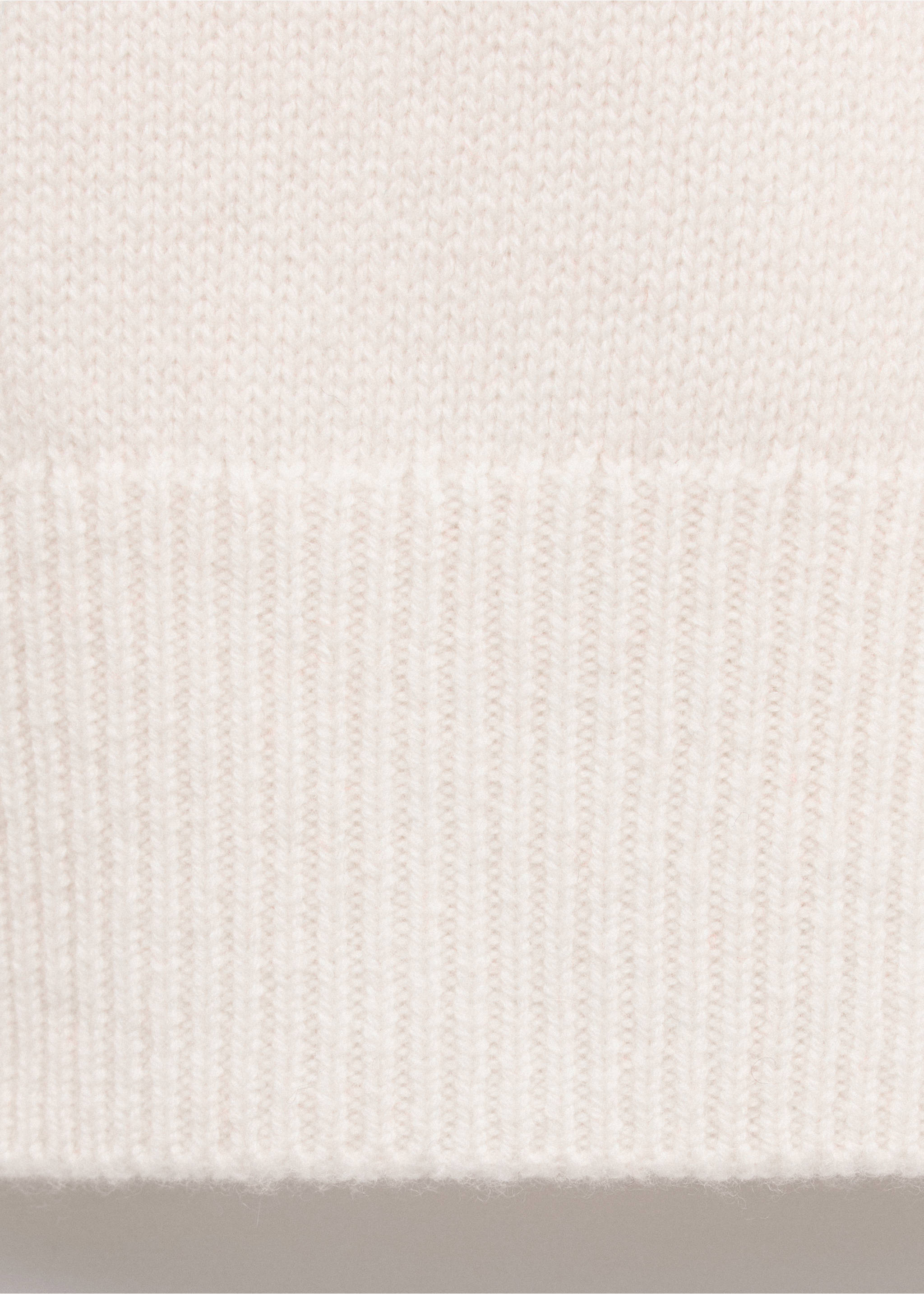Wool sweater with contrast collar - Details of the article 0, Off White. Ref: 37066363-00.