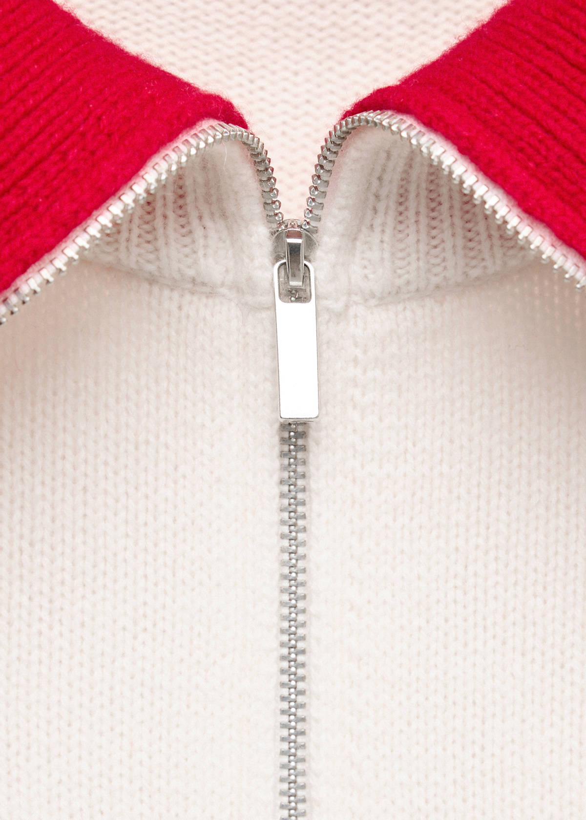 Wool sweater with contrast collar — Off White