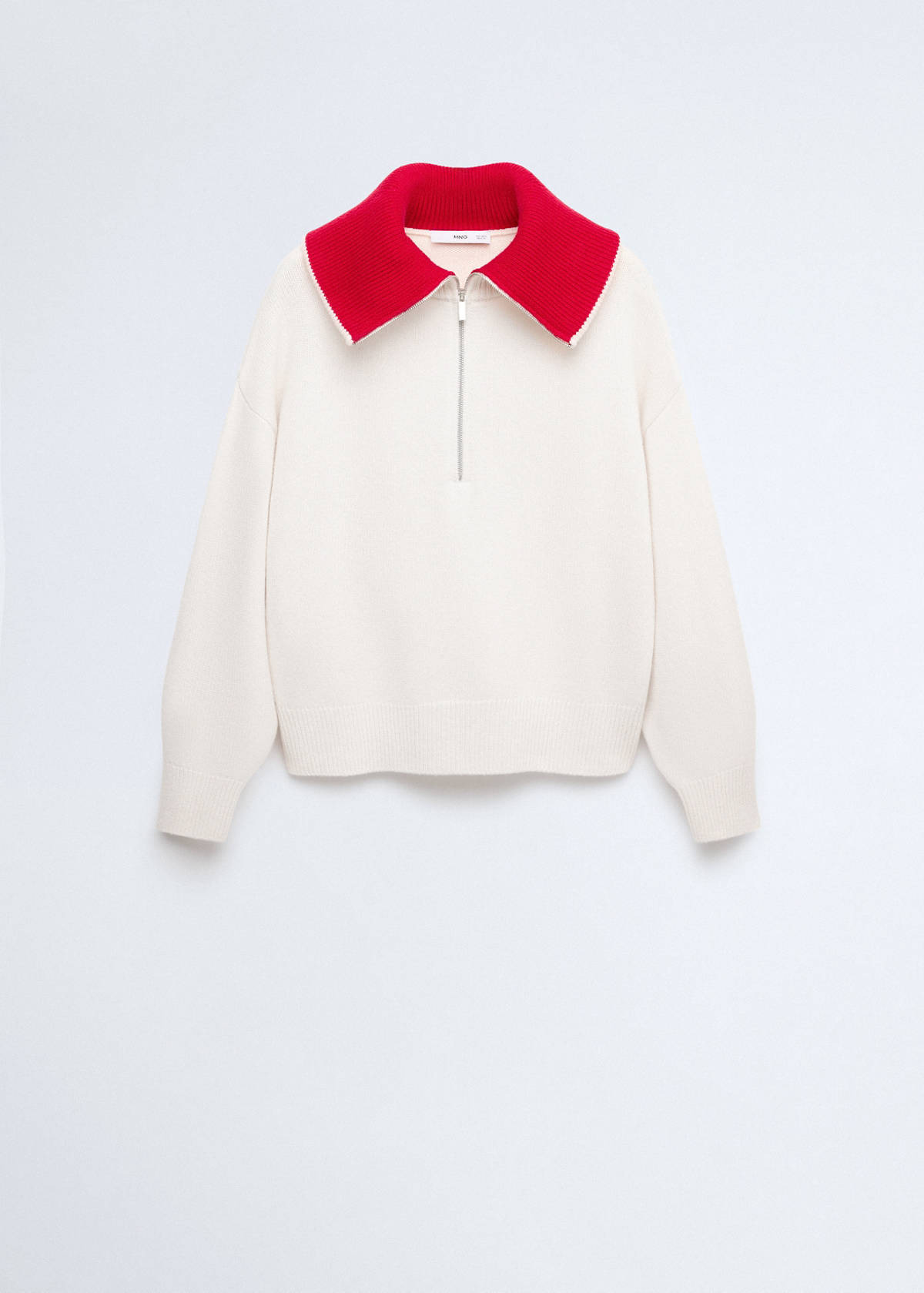 Wool sweater with contrast collar — Off White