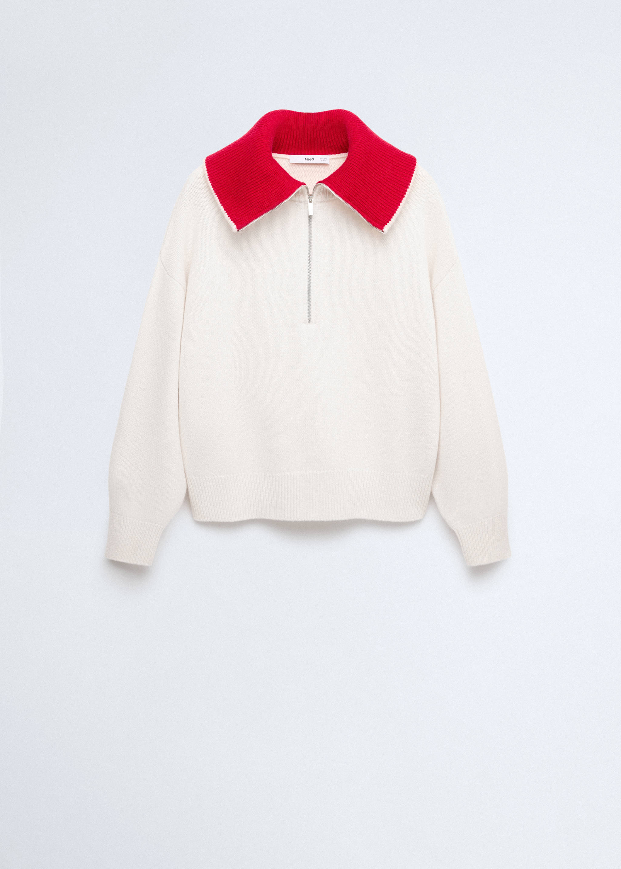 Wool sweater with contrast collar - Article without model