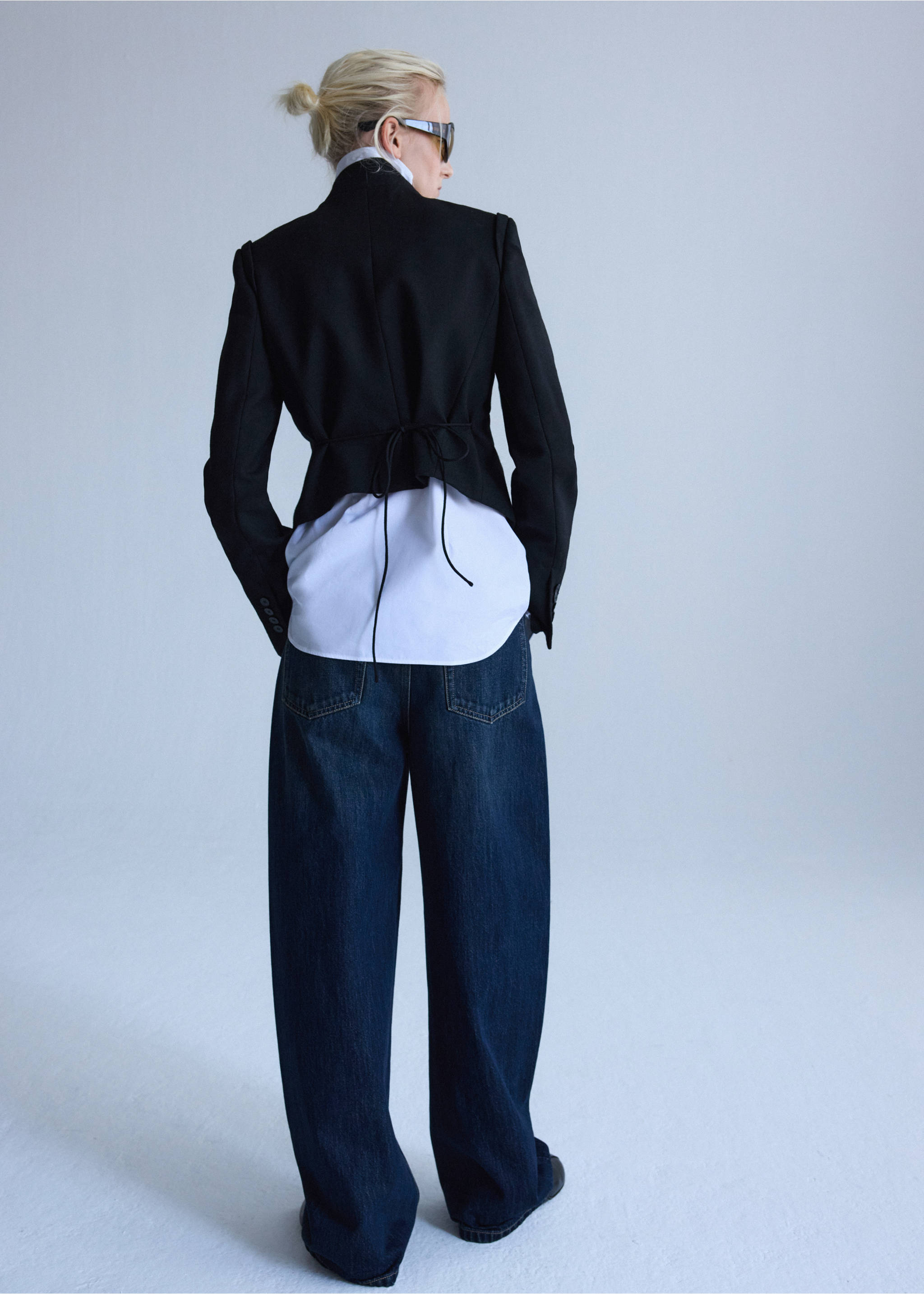 100% wool suit jacket with buttons - Reverse of the article, Black. Ref: 37066364-00.