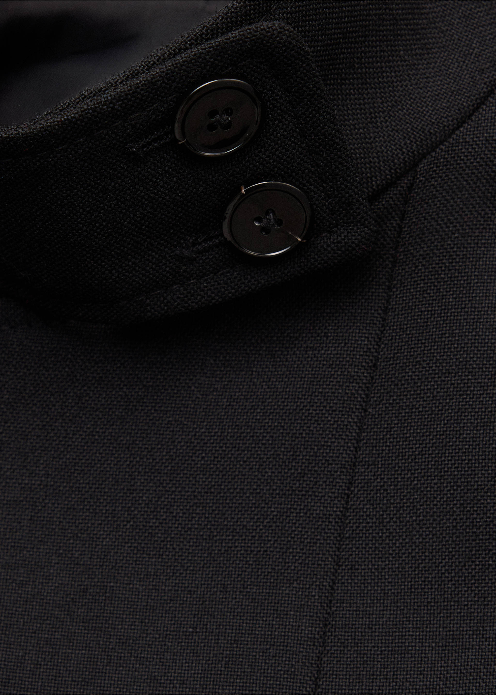100% wool suit jacket with buttons - Details of the article 8, Black. Ref: 37066364-00.