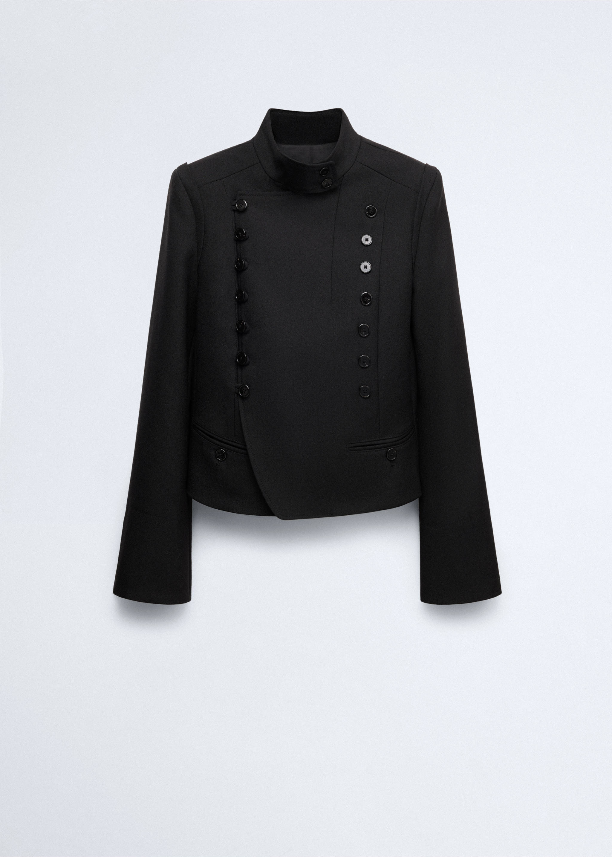 100% wool suit jacket with buttons - Article without model, Black. Ref: 37066364-00.