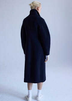 Manteco wool double-breasted coat — Dark Navy 3