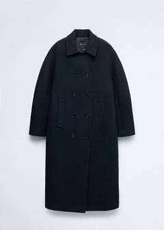 Manteco wool double-breasted coat — Dark Navy 6