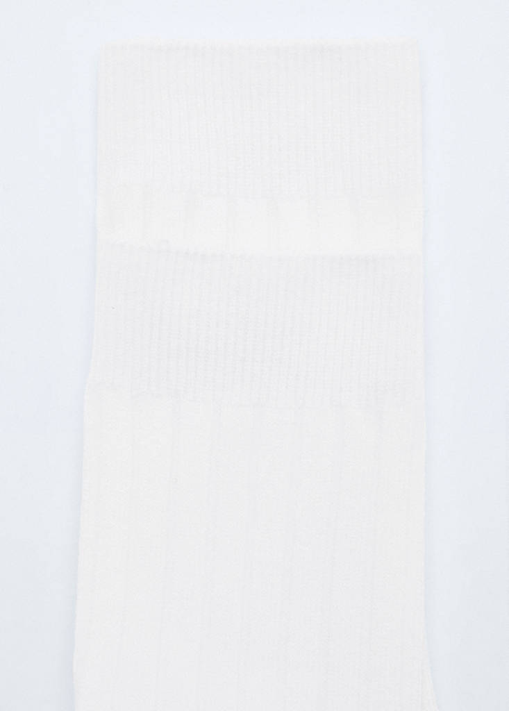 Ribbed wool blend socks — Ecru